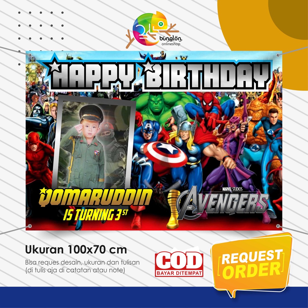 Spanduk Banner Ulang Tahun Murah Tema Avengers