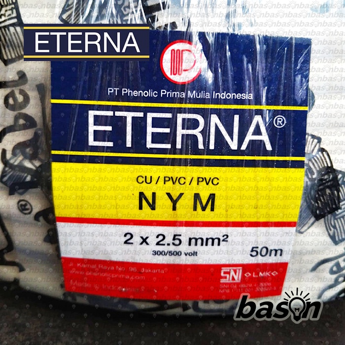 Eterna NYM 2x2.5mm @ 50m - Kabel Listrik TIDAK DI ECER