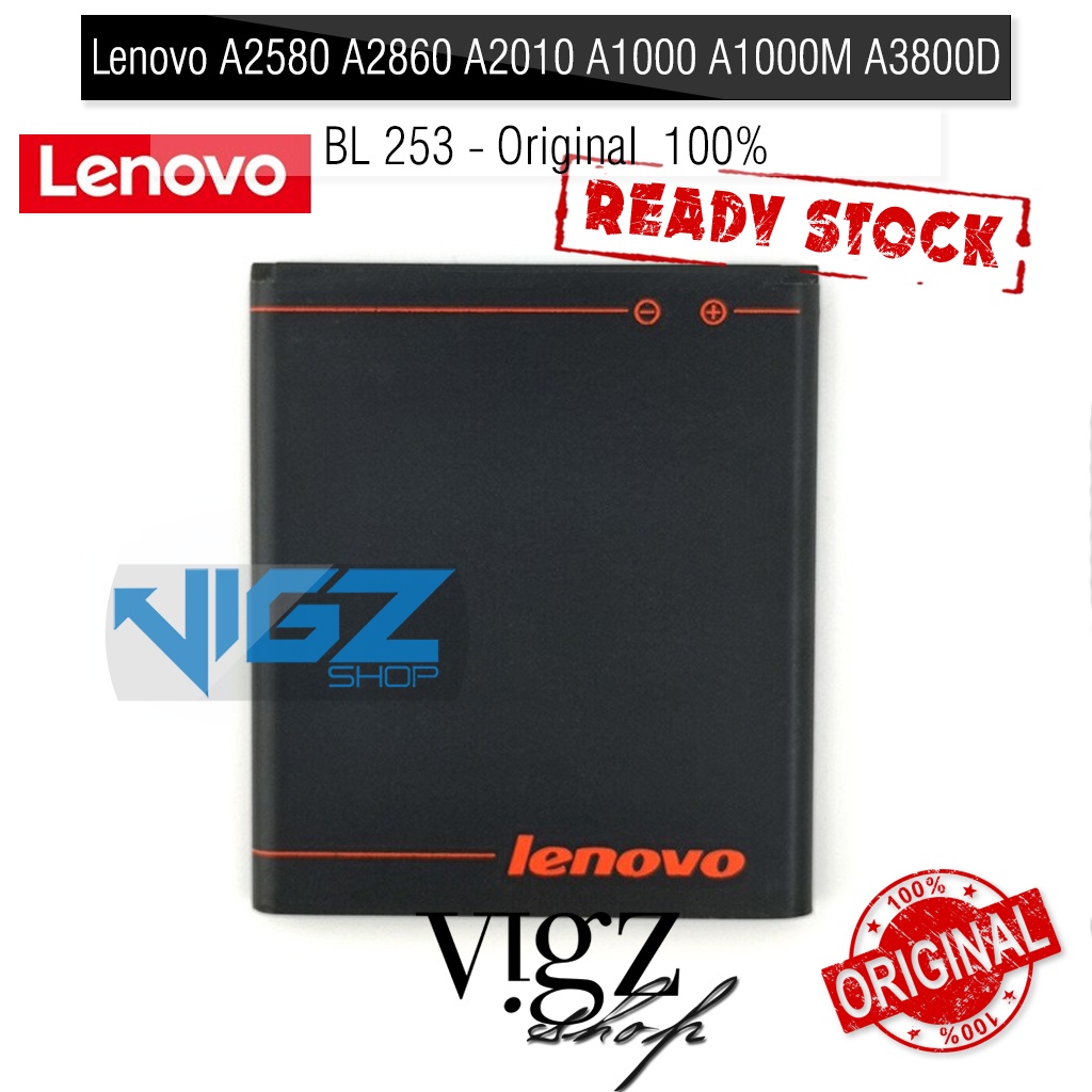 Baterai Lenovo A1000 A2010 A2580 A2860 BL253 BL-253 Original 100%