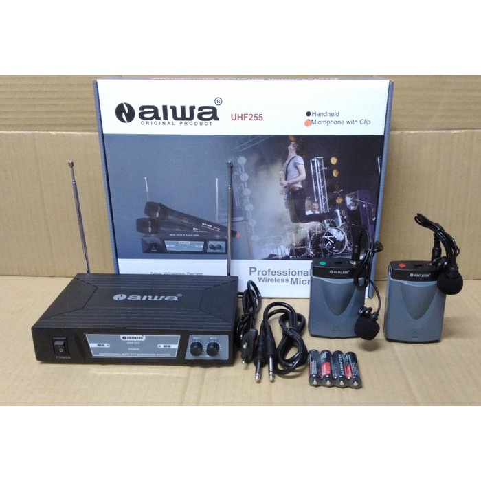 Mic wireless Aiwa UHF 255 clip on + clip on Special Ramadhan