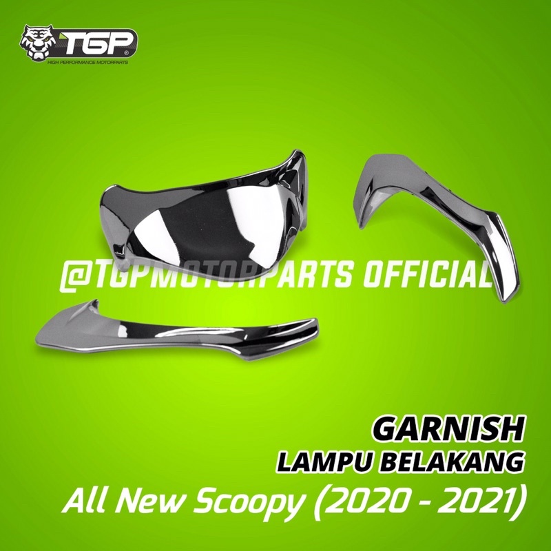 GARNISH SCOOPY NEW DEPAN BELAKANG SET GARNISH LIS LAMPU+lis sen scoopy new 2020-2022