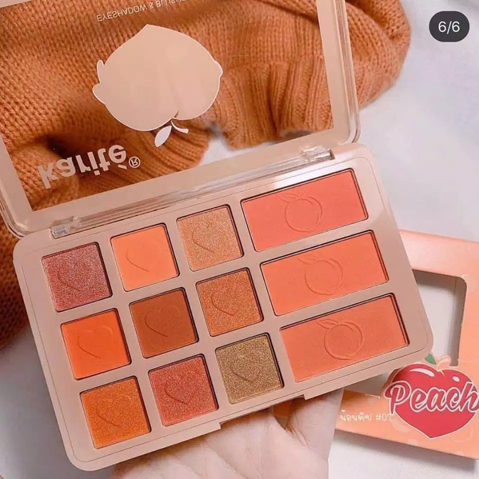 (CYBER) COD KARITE PEACH EYESHADOW + BLUSHER 12 WARNA