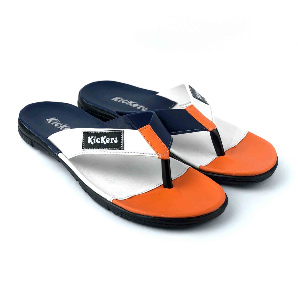 Sandal Jepit Pria Casual Distro Murah Keren Sendal Terbaru Virale JPT 07 ORANGE