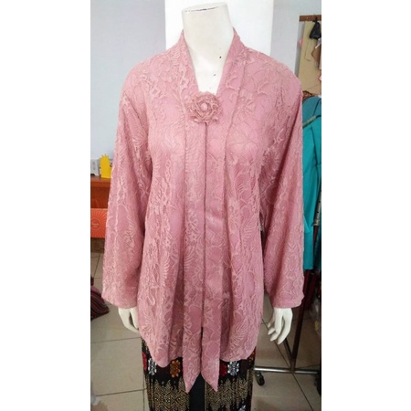 (BrP120/130) Kebaya floy Super & Giga JUMBO BROKAT glitter busui full furing KeroncongBusana-Rose Gold