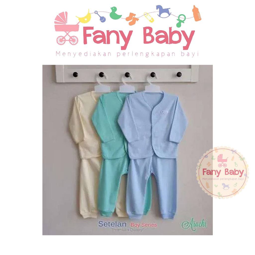 ARUCHI SETELAN POLOS PASTEL KANCING DEPAN LENGAN PANJANG [ S,M,L ]