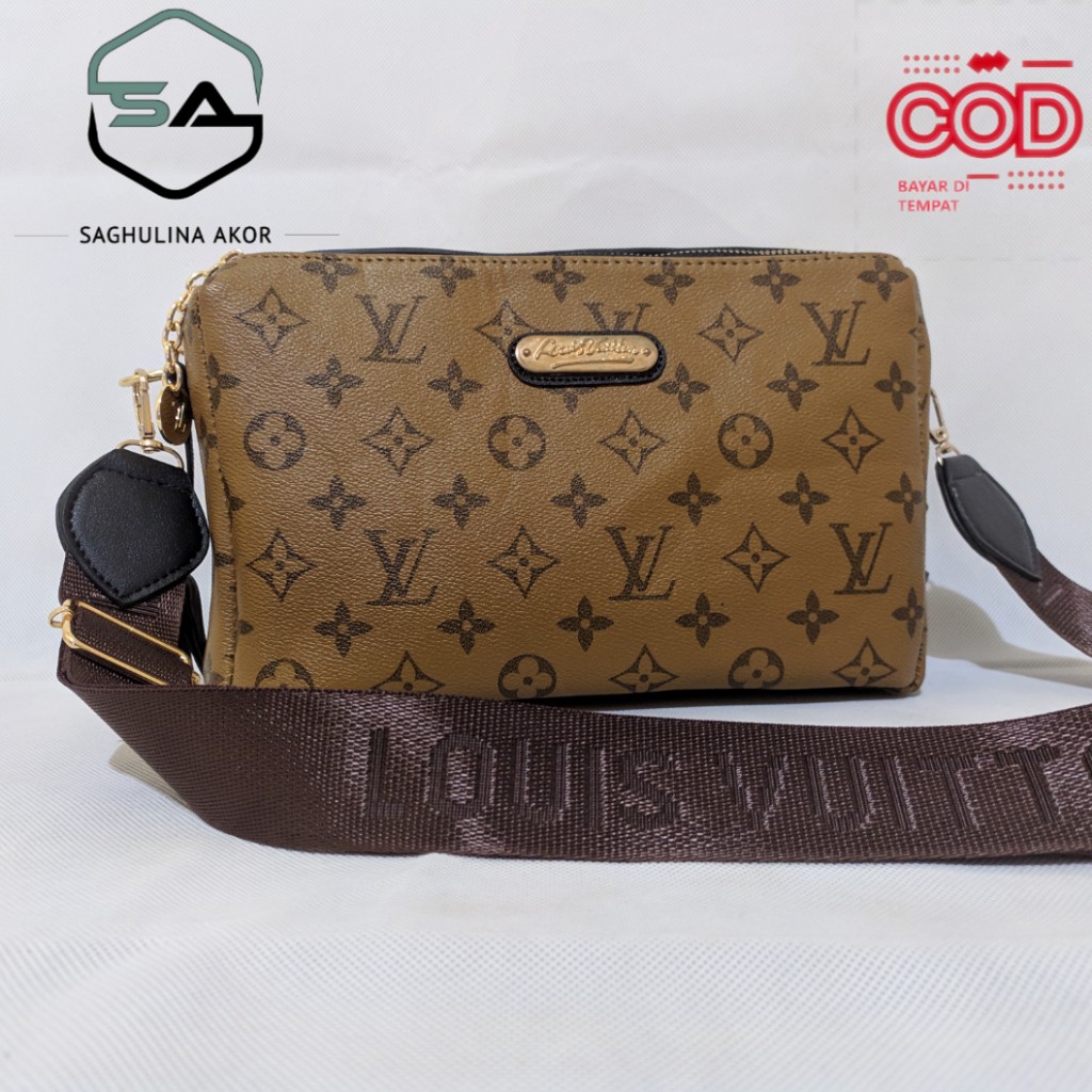 Tas Batam LV DEWI Super Premium Tas Selempang Wanita 2 Resleting  Tas Wanita LV Selempang 2 Ruang