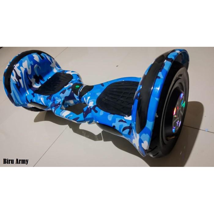 Brawi | Hoverboard Smart Balance Wheel Bluetooth 10 Inch New Model Hoverboard - Biru Army Kekinian T