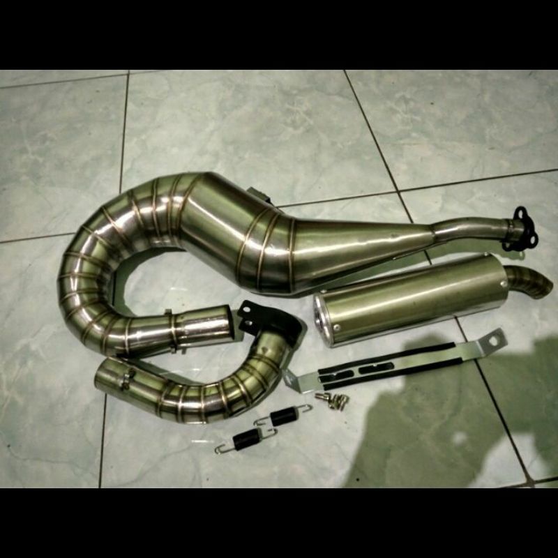 Knalpot Vespa Stenlis Buang Kanan