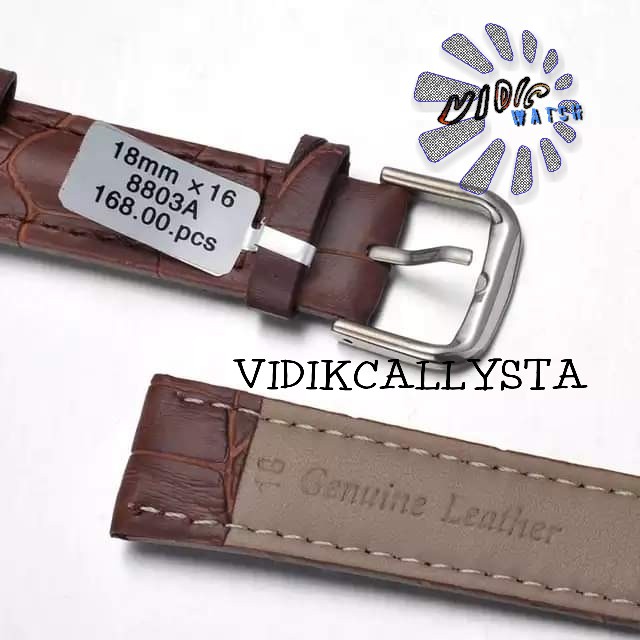 COKLAT MUDA 16mm 18mm 20mm 22mm 24mm Tali Kulit Jam tangan Timeking Free Pen