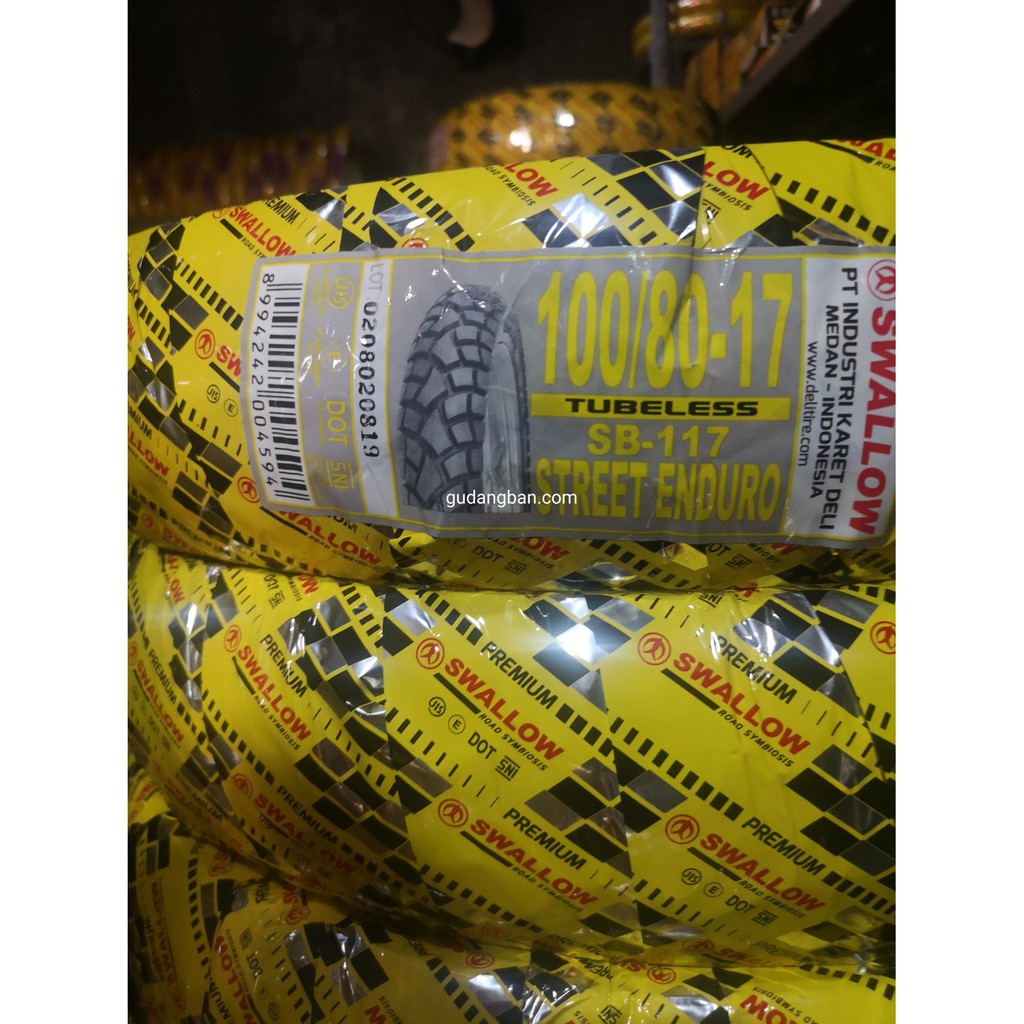 ( RING 17 ) STREET ENDURO 100 / 80 - 17 SWALLOW SBTubeless Ban Motor SB-117 Dual Purpose Semi Trail