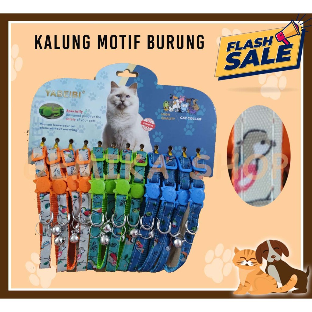 KALUNG ANJING KUCING MOTIF BURUNG