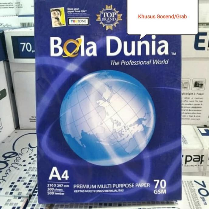 

Kertas A4 70 Gram Bola Dunia