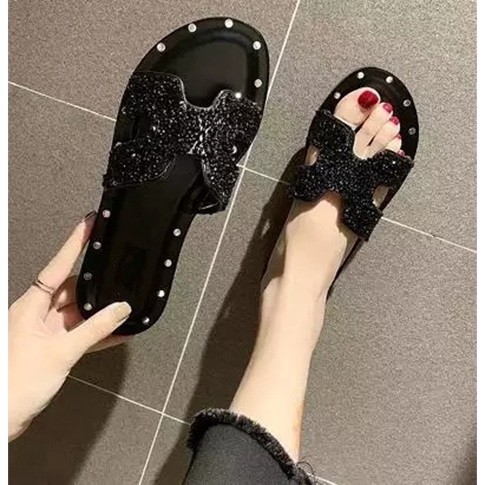 Sandal Wanita SP17 Motif Manik-Manik Fashion Korea Import Real Pict AccFashionMurah
