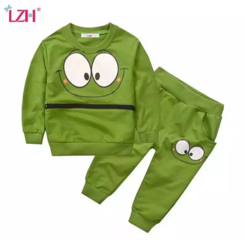 SETELAN BAJU ANAK PEREMPUAN 1-6 TAHUN SETELAN SWEATER MOTIF KERROPI ANAK PEREMPUAN TERMURAH