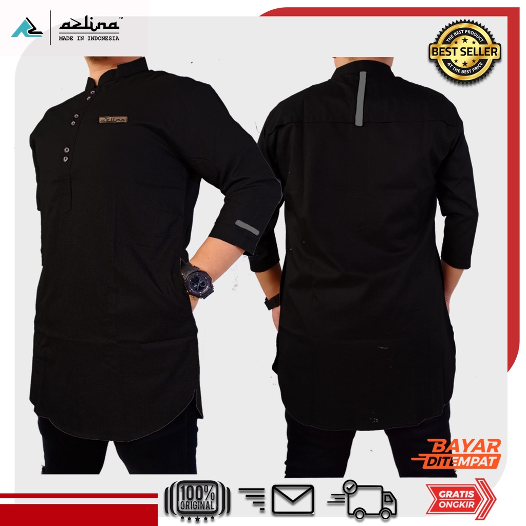 BAJU KOKO PRIA Dewasa  Gamis Pria BAHAN KATUN MADINAH Brand AZLINA (BISA COD)