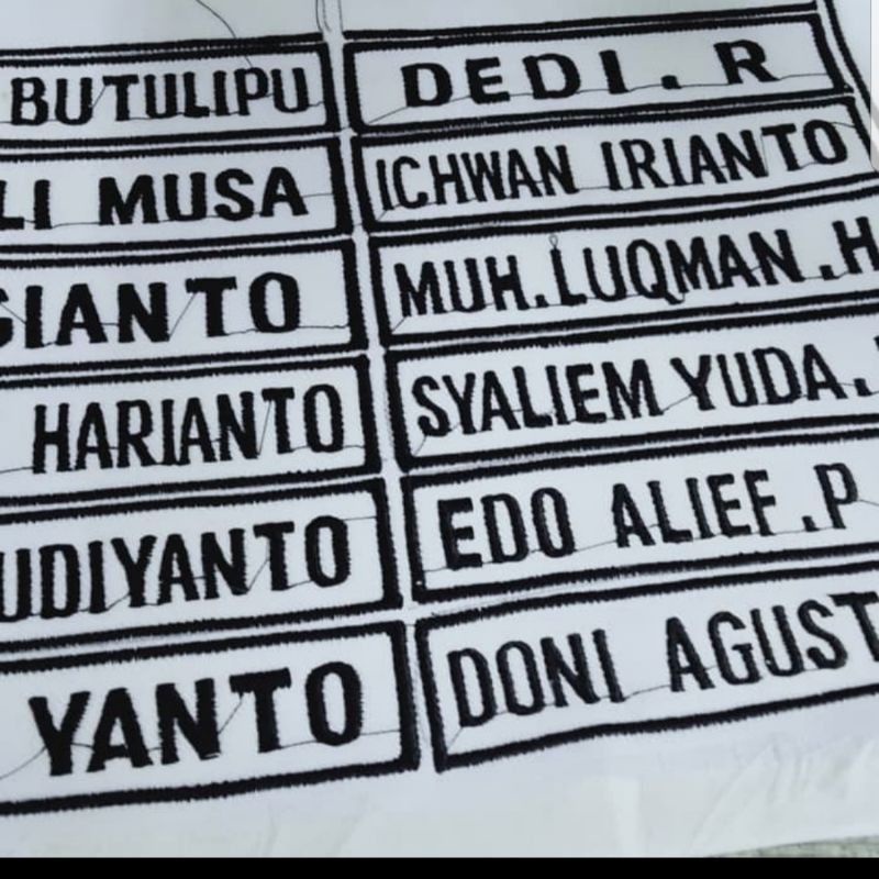 Bordir Nama PDH|Nama bordir|Bordir Nama PDH satpam|Bordir nama satpam