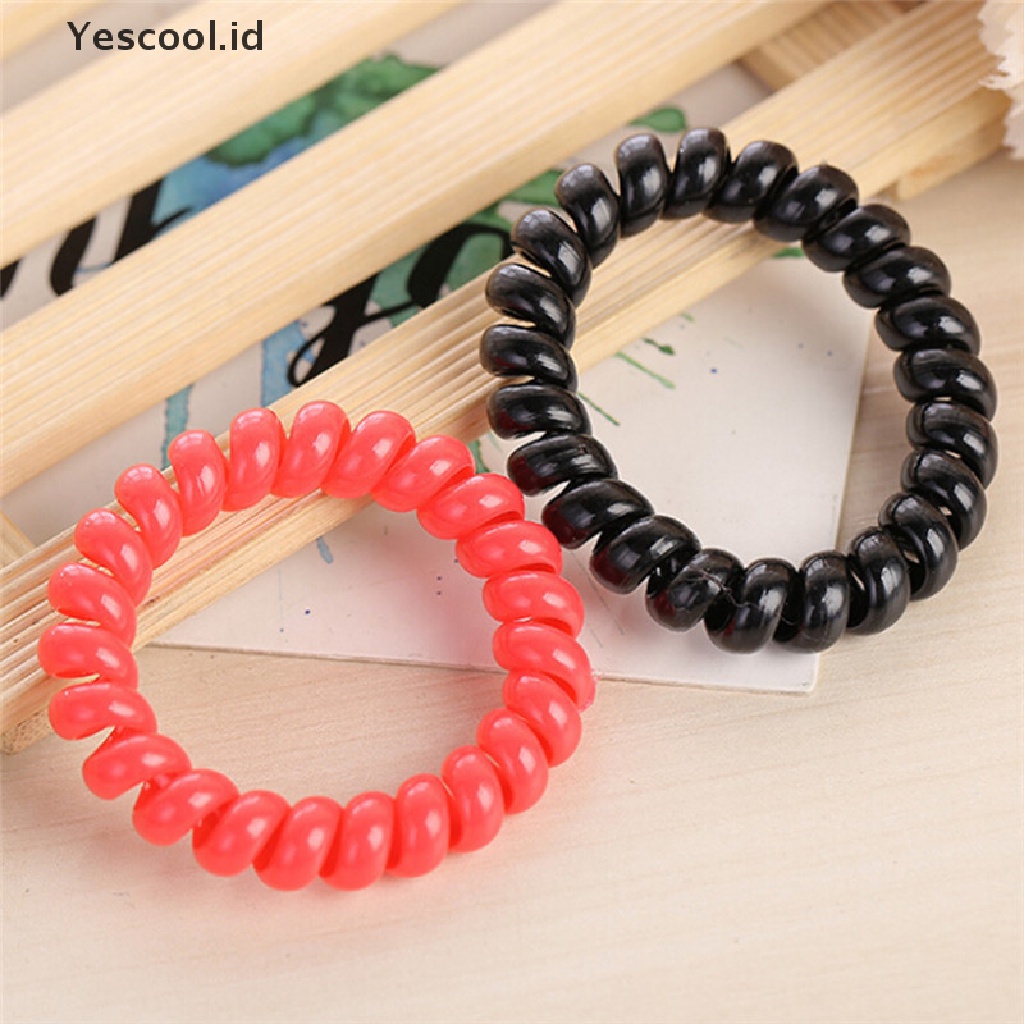 【Yescool】 10 PCS Elastic Telephone Wire Cord Head Ties Hair Band Rope Ponytail Jewelry .