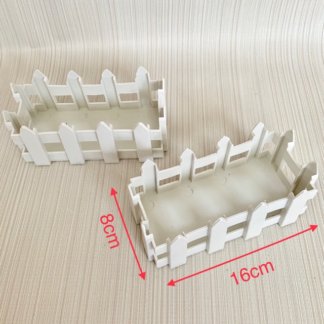 (6) Vas bunga pagar putih - vas bunga mini panjang - vas bunga plastik dekorasi rumah (VBP02)(8.8)