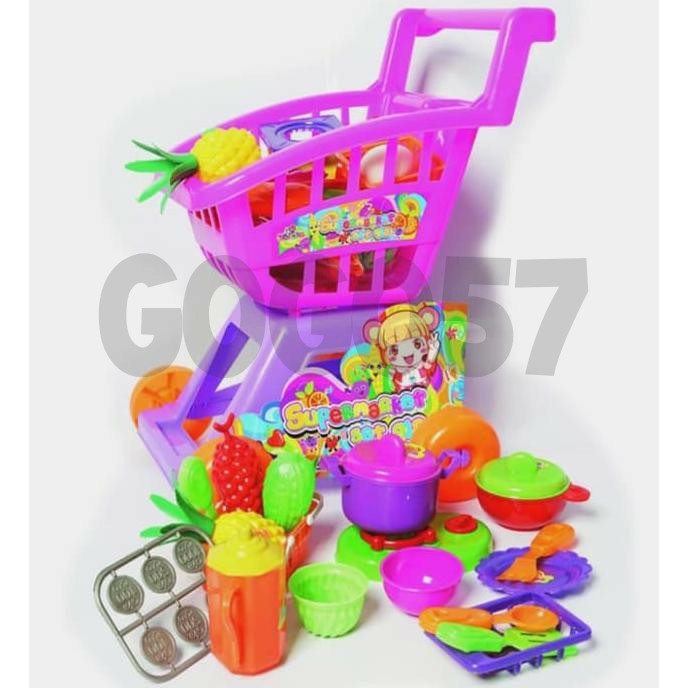 SG TOYS SM 918 Trolley Supermarket Set Mainan  Troli 