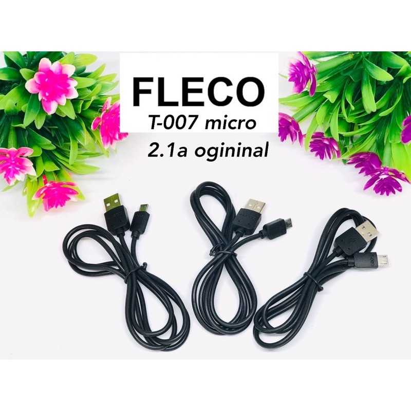 PROMO PERTOPLES ISI 40PCS KABEL DATA FLECO MICRO T007 ORIGINAL FAST CHARGING 2.1A