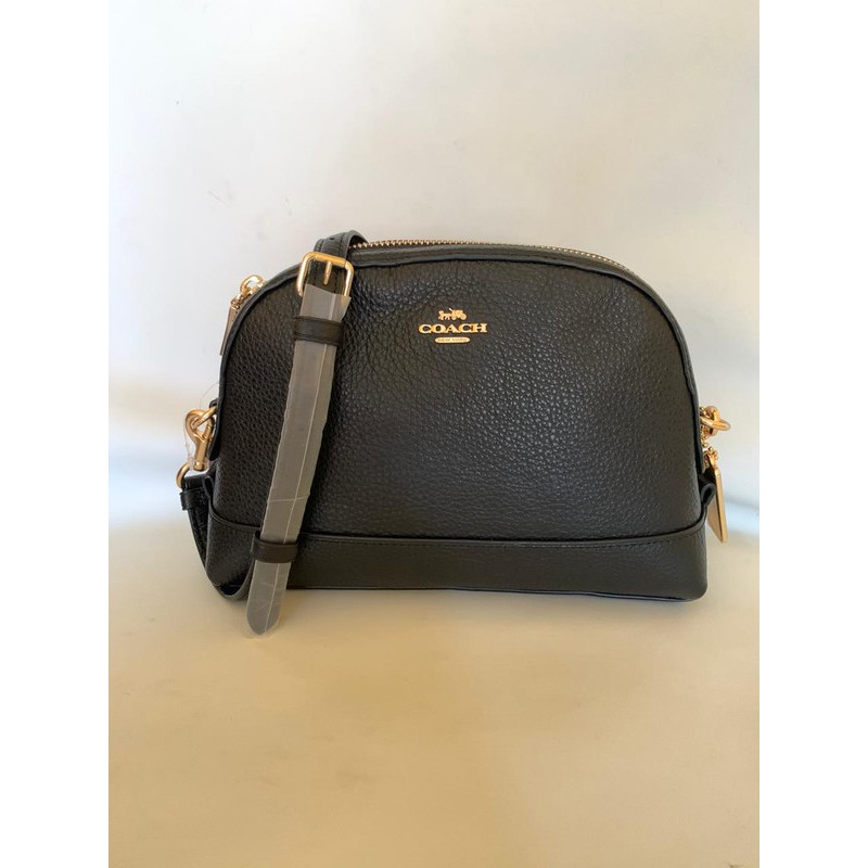 tas coach dome crossbody black leather f76673