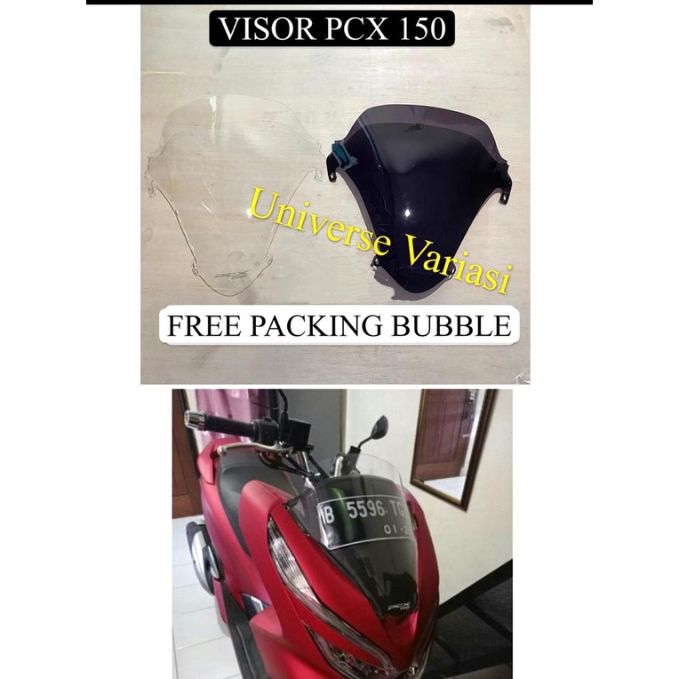 VISOR HONDA PCX 150 WINDSHIELD PCX LOKAL KACA ANGIN LASER GRAFIS TULISAN PCX 150 MODEL STANDAR PCX L