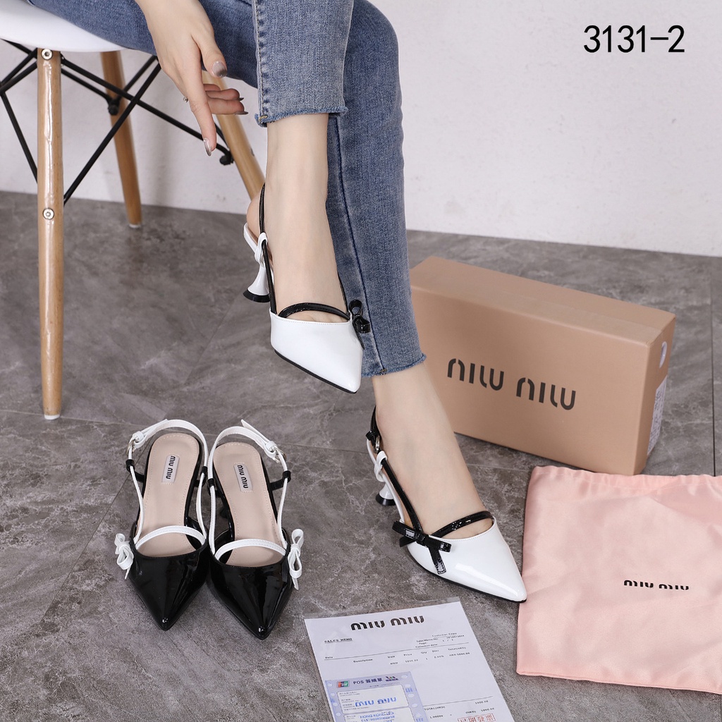 MiuMiu Patent Leather Slingback Pumps #3131-2