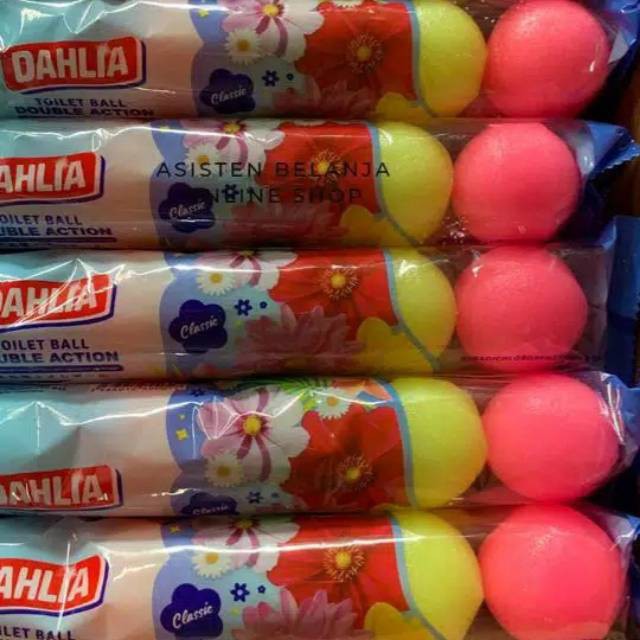 Dahlia Kamper Pengharum Kamar Mandi, Dapur, Gudang, DahliaToilet Colour Ball isi 5