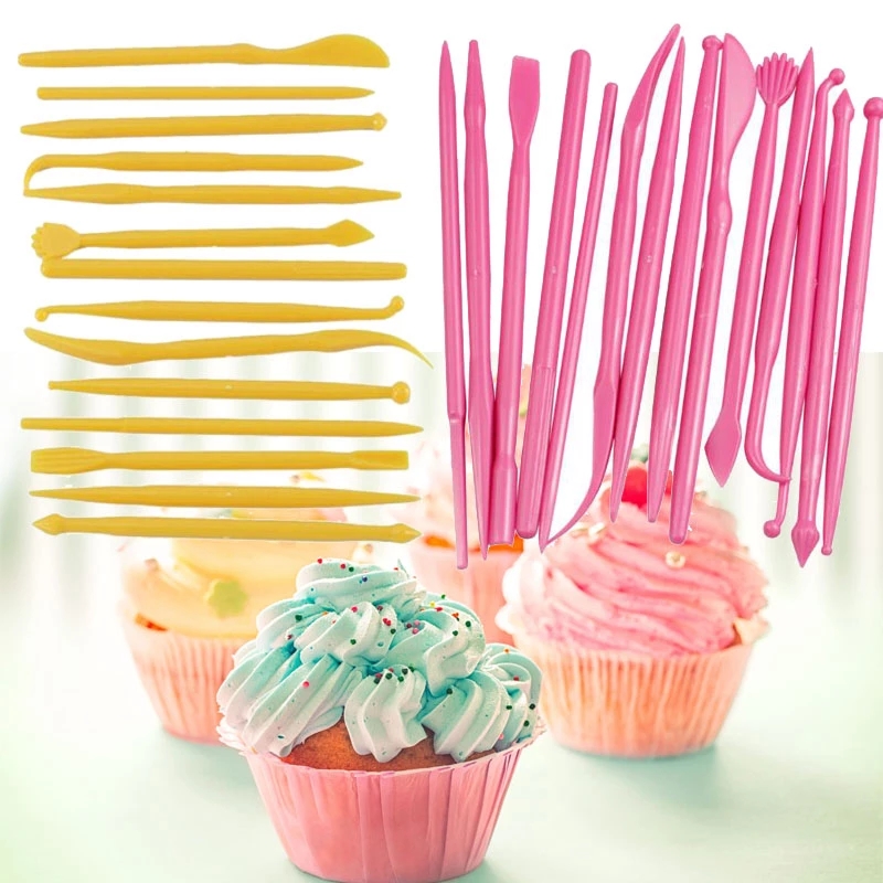 14pcs / Set Pen Ukir Fondant / Tanah Liat / Dekorasi Kue Diy