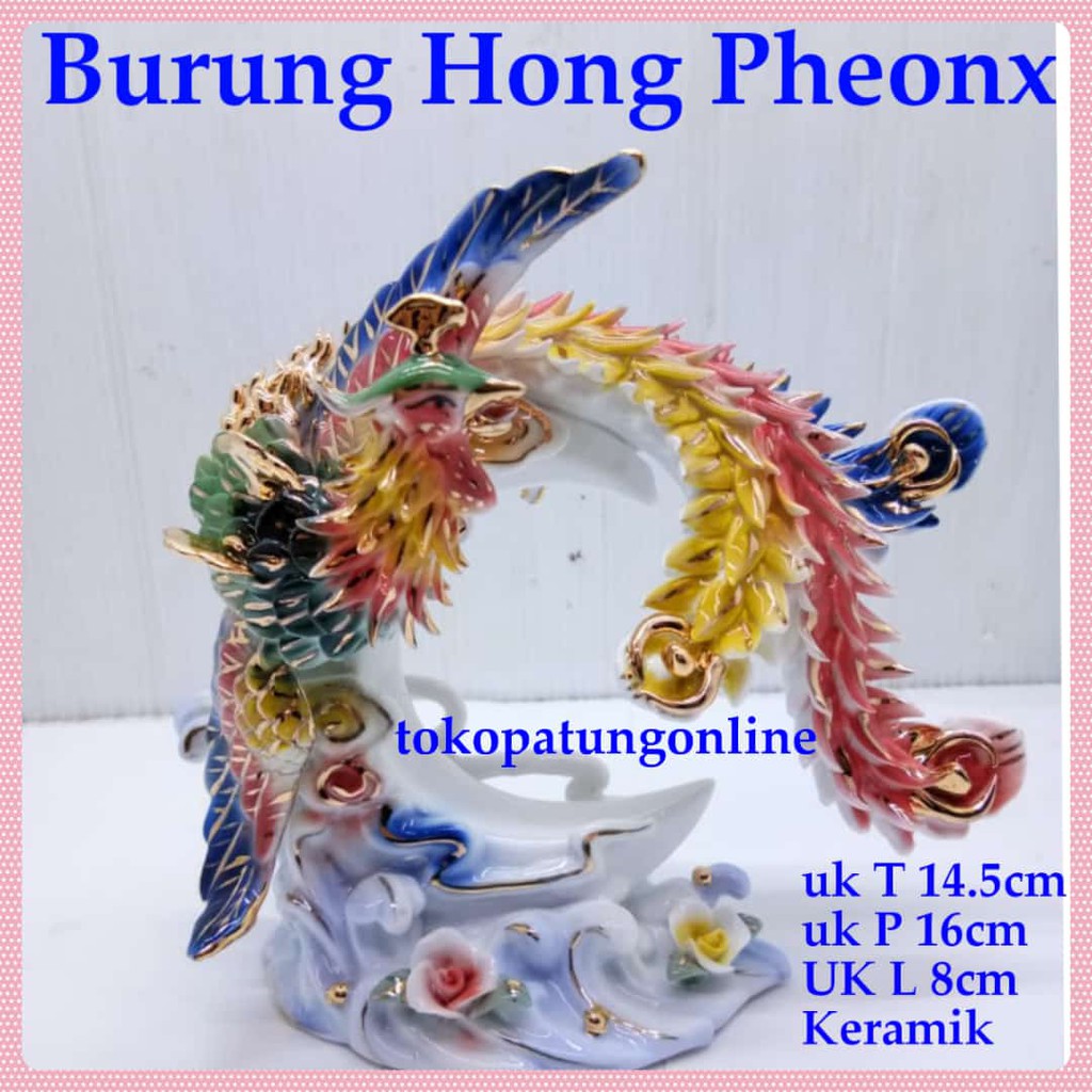 Patung Burung Phoenix Keramik Fengshui T14