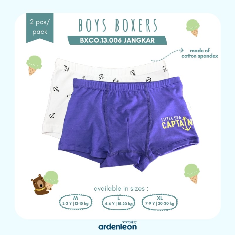 

ARDENLEON (2 pcs) Celana Anak Boxer Laki-Laki Jangkar Collection BXCO.13.006