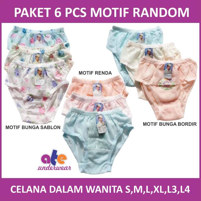 AT59-(Paket 6 pcs) Celana dalam wanita yulya / pakaian dalam