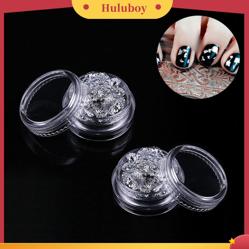Huluboy Huluboy♡ Stiker Kuku Foil Glitter 4 Warna Untuk Dekorasi Nail Art DIY