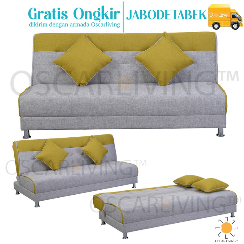OLC Sofabed Ivanka Two Tone Yellow Sofa Bed Minimalis Sofa Tidur JABODETABEK