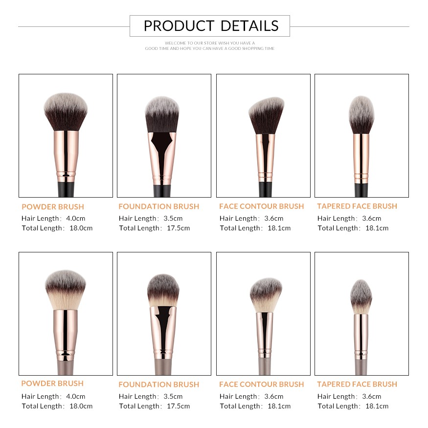 (READY &amp; ORI) Anmor Pro Make Up Makeup Brush Set 4 Pcs Black Hitam - 0112B4K