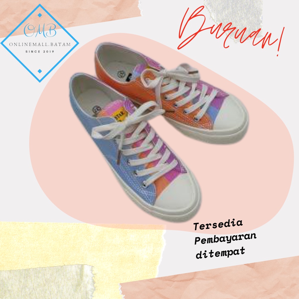 Sepatu Sneakers Kanvas Wanita Import Berubah Warna Sinar Matahari UV Light Putih 224 onlinemall-1
