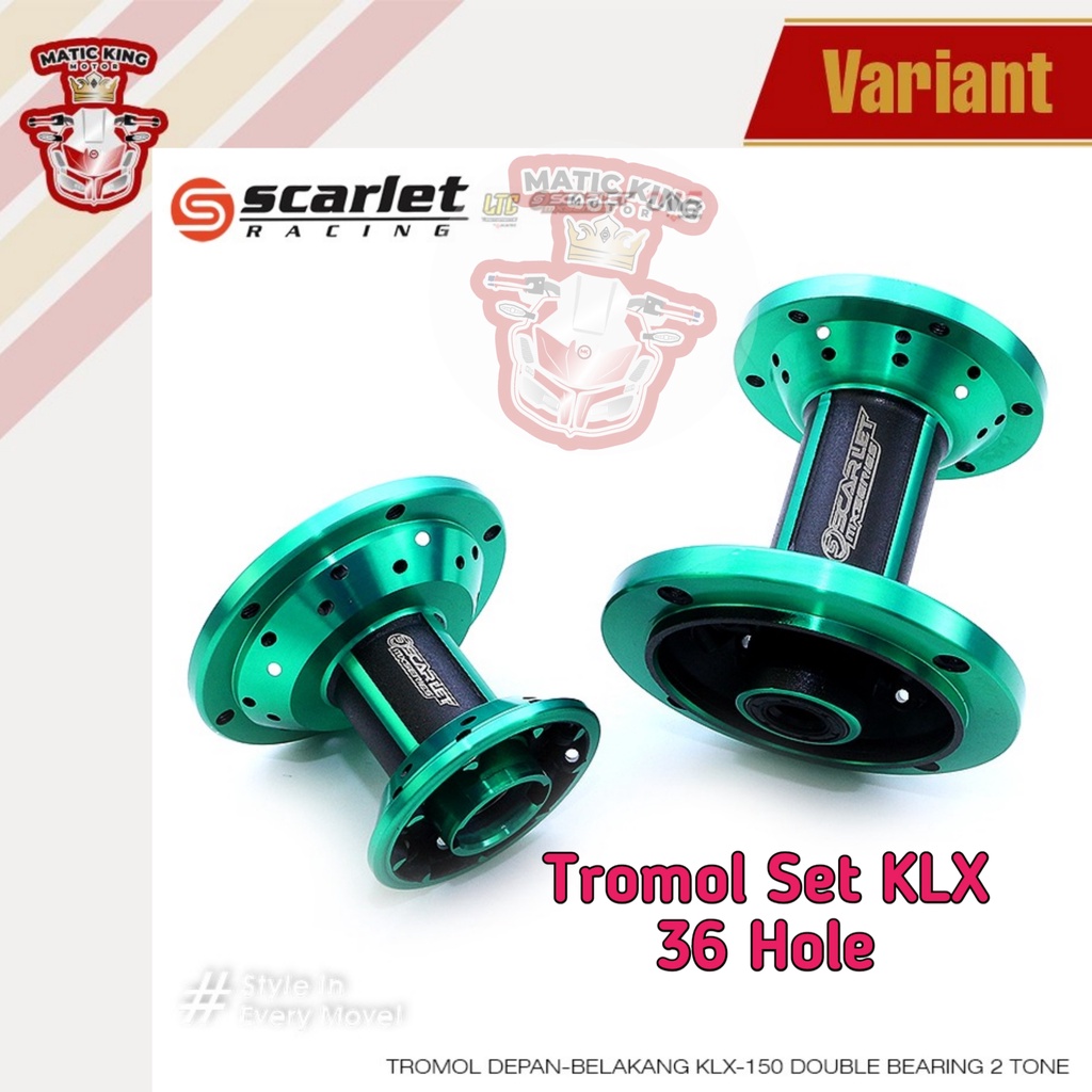 Tromol trombol KLX DTRACKER set depan belakang 36 hole  Scarlet Racing