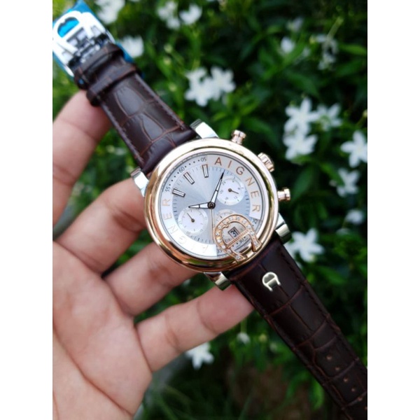 JAM TANGAN AIGNER DONNA WANITA STRAP LEATHER ORIGINAL BM