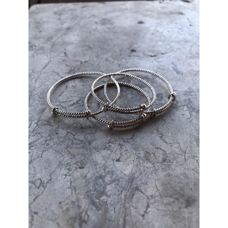 Gelang Bayi 3 Bulan Perak Asli 925