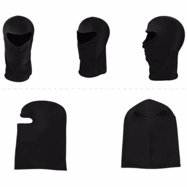 Masker Motor Sarung Kepala Helm ninja skull cap - HITAM ALL SIZE