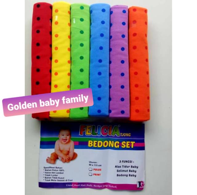 6 PCS BEDONG 90 x 115 FELICIA RAINBOW POLKADOT TUA