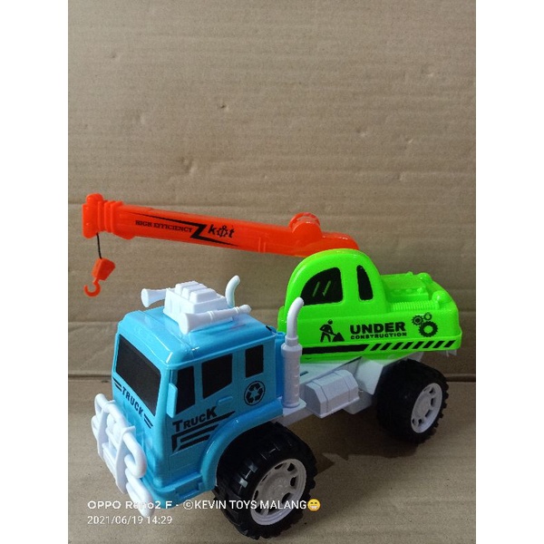 AK 06 MAINAN TRUCK KONTRUKSI CRANE OPP / mainan mobil truck kontruksi derek / mainan alat berat