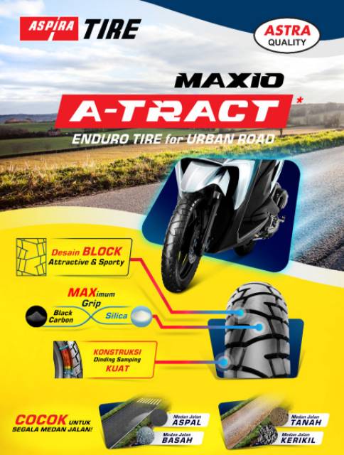 Ban tubeless Maxio A-Track 70/90-17 for supra x 125/cross/vega zr/jupiter mx/gl pro/win/mega pro new