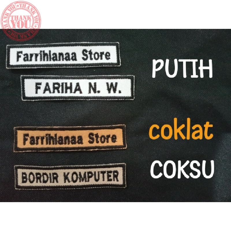 Bordir NAMA DADA Bordir Nama Dada