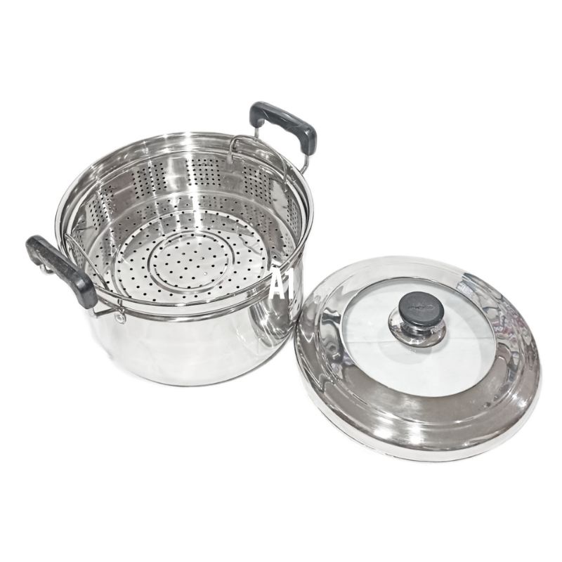 A1 Dandang Kukusan Stainless 21Cm / Steamer / Panci Sop Tim