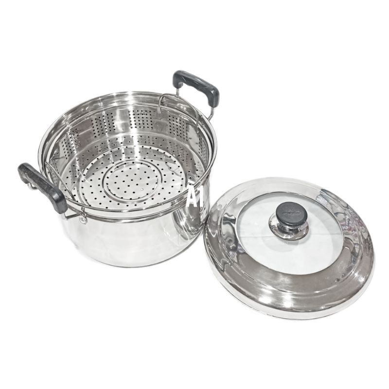 A1 Dandang Kukusan Stainless Tebal 25 Cm / Steamer / Panca Guna