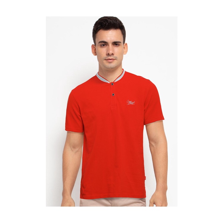 BAJU KAOS POLO PRIA CARDINAL ORIGINAL CASUAL LENGAN PENDEK MERAH CA14