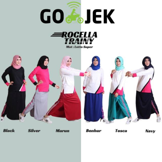 Rok Celana Olahraga Muslimah Wanita syari Rocella Trainy