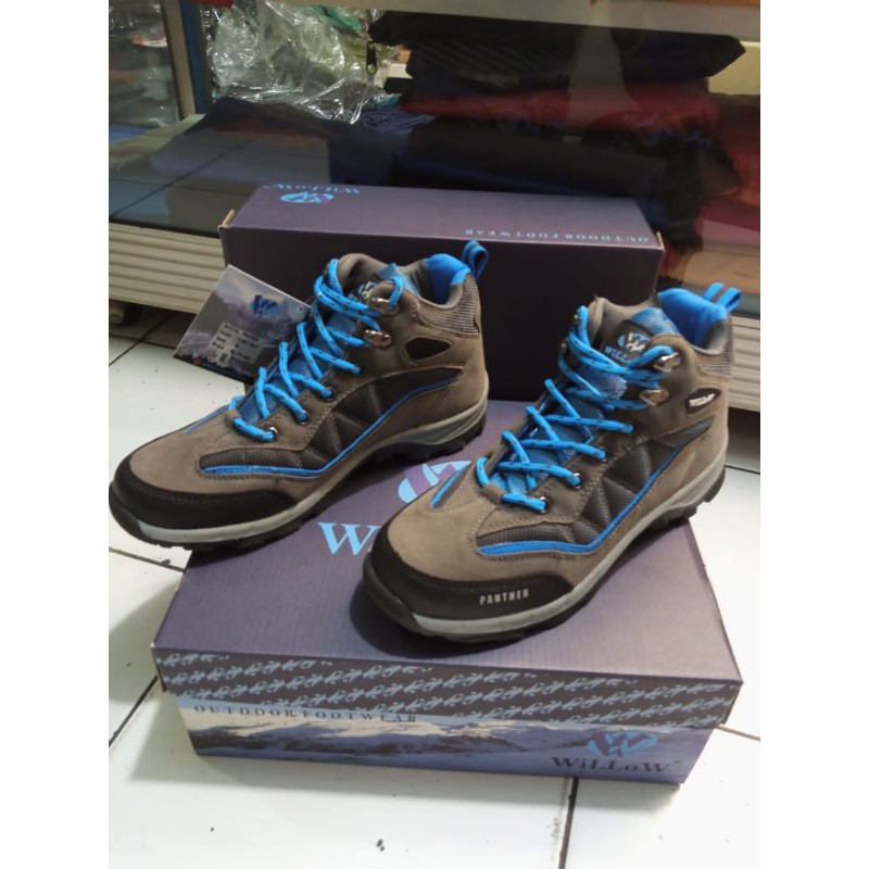 Sepatu gunung willow panther grey/blue sepatu outdoor willow sepatu tracking willow panther woman