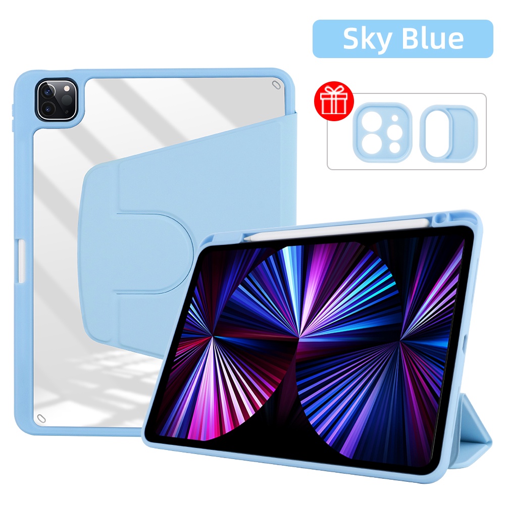 Case Transparan Cover iPad Air 2022 5th 4th Gen 10.9 &quot;Rotasi 360 Derajat 9th Generation